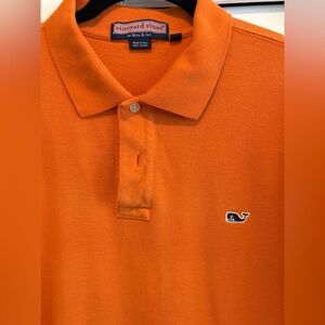 Vineyard Vines Men's Heritage Pique Polo Shirt Orange Short Sleeve SZ M